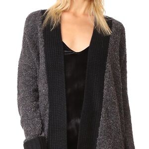 Cozy Charcoal Open-Front Sweater